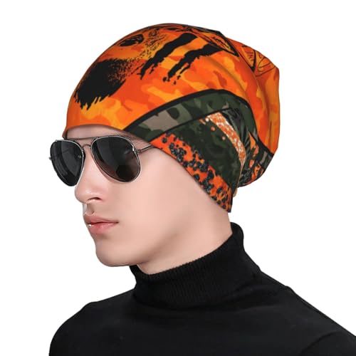 Slouchy Beanie Hat Skull Cap Chemo Headwear Baggy Hats for Men Women Running Cycling - color: Hunting