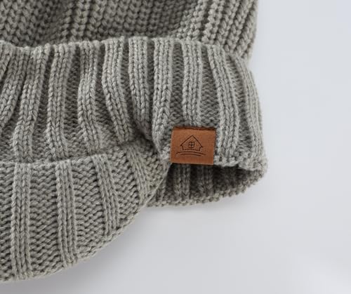 Home Prefer Men's Winter Hat Thick Knit Beanie Cap with Visor Newsboy Beanie Hat - color: Dusty Green