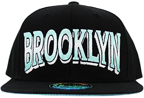 City Snapback Embroidered Fashion Snapback Hat New York Brooklyn Adjustable Baseball Cap Mens Womens - color: Black Diamond Blue Brooklyn