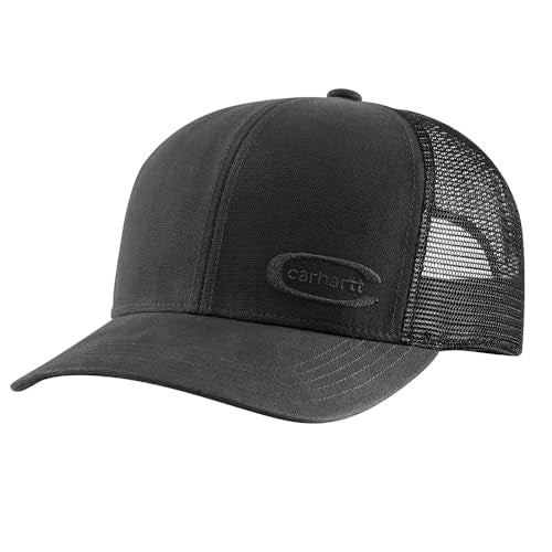 Carhartt Men's Canvas Mesh-Back Embossed Cap - color: Black