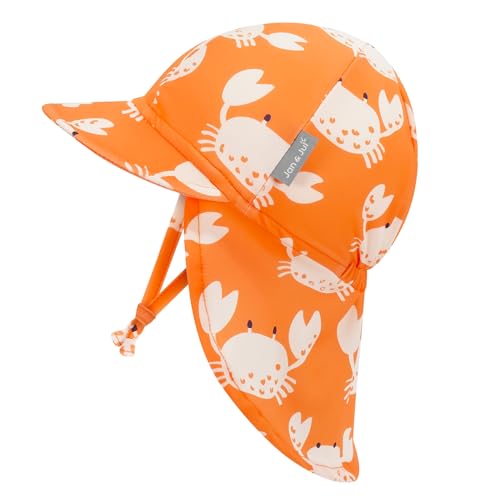 JAN & JUL Baby Sun-Hat with Neck Flap for Swimming - color: Crabby Crab, size: 3-6 Months