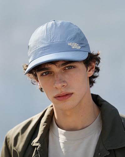 Clakllie Quick Dry Short Brim Cap for Men Lightweight 6 Panel Baseball Cap Golf Dad Hats Women's Running Trucker Hat - color: Cdus-bssq2505-baby Blue