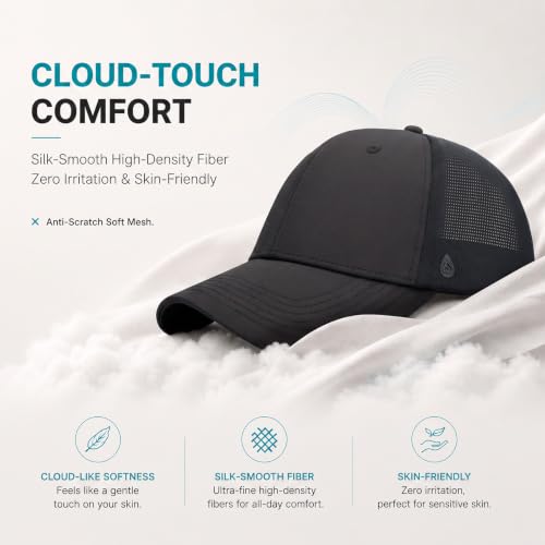 AOPREL Cloud-Touch Trucker Hat - High-Density Structured Mesh Baseball Cap Men & Women,Shape-Retaining Breathable UPF 50+ - color: Midnight Black · Classic