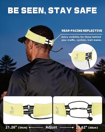Transparent Sun Visor Hat for Women Men - UPF 50+ Clear Brim Adjustable Drawstring for Golf Tennis Pickleball - color: Lemon Yellow