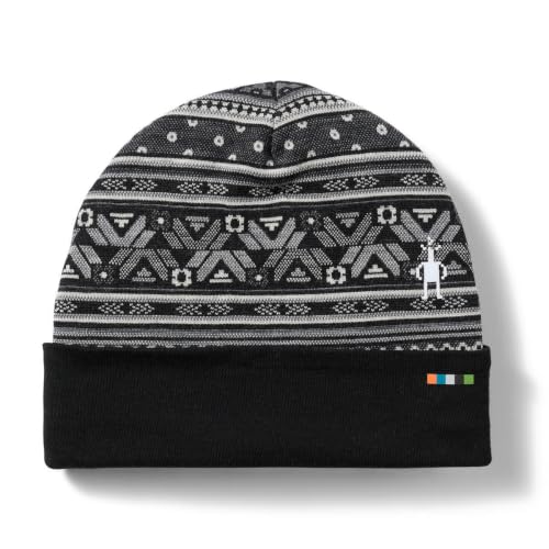 SmartWool Unisex Adult Thermal Merino Reversible Cuffed Beanie - color: Black Fair Isle Fun