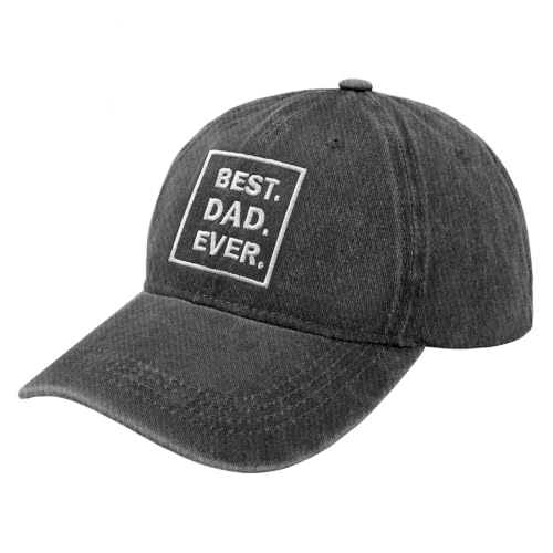 Embroidered Vintage Washed Cotton Baseball Cap for Men Women Adjustable Hat - color: Best Dad Ever
