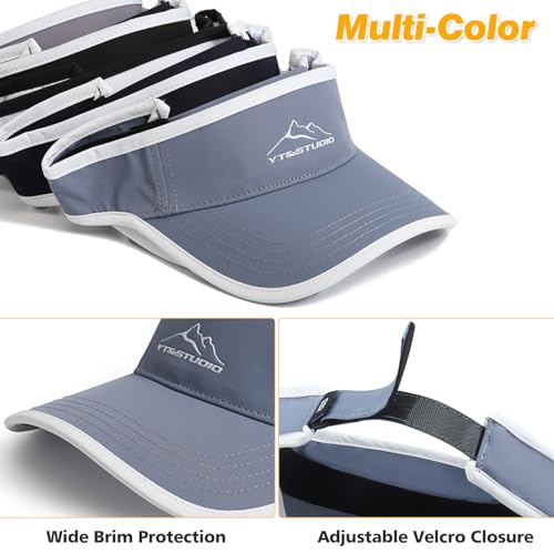 Peicees Wide Brim Visor for Women Men Sports Visor UV UPF50+ Sun Protection Hat Sun Cap for Summer Golf Tennis Running