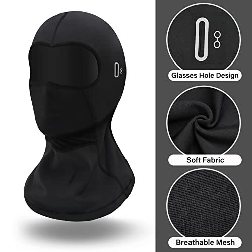 2 Pack Balaclava Winter Ski Mask for Men Women Windproof Warm Face Mask for Skiing, Snowboarding, Motorcycle Riding - color: 2 Black