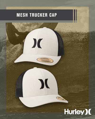 Hurley Mens Cap Del Mar Mesh Panel Trucker Hat with Snap Back - color: Khaki