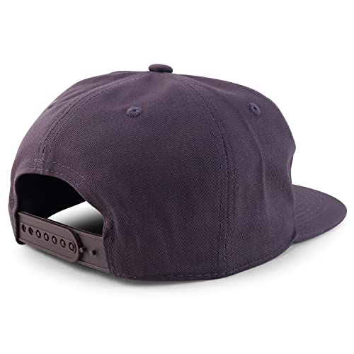 Trendy Apparel Shop Plain Unstructured 5 Panel Flat Bill Snapback Baseball Cap - color: Dark Grey