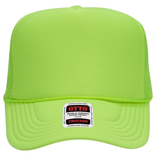 BROTHER TRUCKERS The World's Greatest Neon Colored Trucker Hat Blanks - Wholesale Bulk Unisex Snapback Hats - color: Neon Green Poly