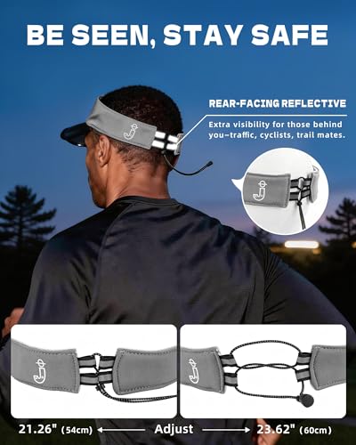Transparent Sun Visor Hat for Women Men - UPF 50+ Clear Brim Adjustable Drawstring for Golf Tennis Pickleball - color: White + Grey