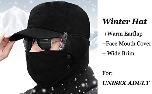 Winter 3 in 1 Thermal Fur Lined Trapper Hat with Ear Flap Full Face Warmer Cover Windproof Cycling Motorcycle Headwear - color: 3-in-1 Grey