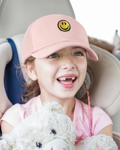 SONMONY Toddler Hat Smile Face Kids Baseball Cap Adjustable Cute Hat 3-12Y - color: Mesh-pink
