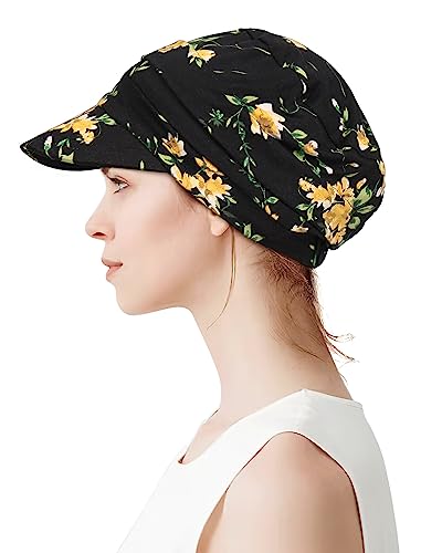 Alnorm Super Soft Breathable Viscose Slouch Hat Oversized Baseball Cap for Women - color: Yellow Black