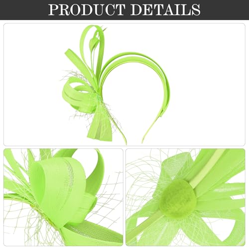 Fascinators Hats for Women, Fascinator Headband Tea Party Hat - color: Grass Green