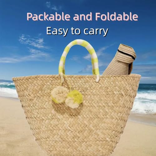 Sun Visor Hats for Women Adjustable Wide Brim Straw Sun Hat Roll-Up Ponytail Straw Hat Packable Summer Beach Hats - color: Beige