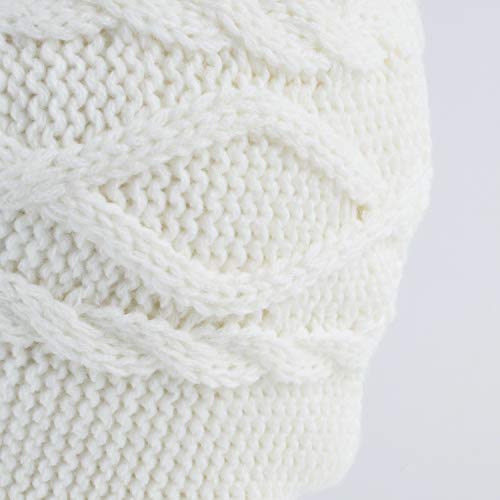 Home Prefer Girls Sherpa Earflaps Hat Toddler Baby Knit Beanie Fuzzy Peruvian Cold Weather Warm Winter Hat - color: Ivory, size: Small