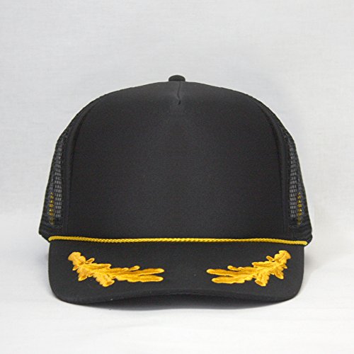 The Vintage Year High Crown Foam Mesh Camouflage Trucker Hat Baseball Cap - color: Black/Gold