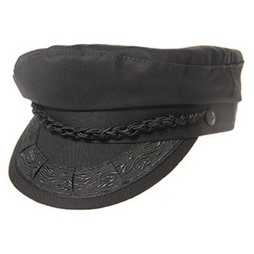 Aegean Authentic Greek Fisherman's Cap - Cotton - Black - Size 7 1/2 (23 5/8 Inches - 60 cm)