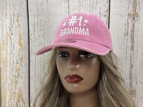 Embroidered Baseball Caps for Men and Women - color: No. 1 Grandma (Washed Pink)