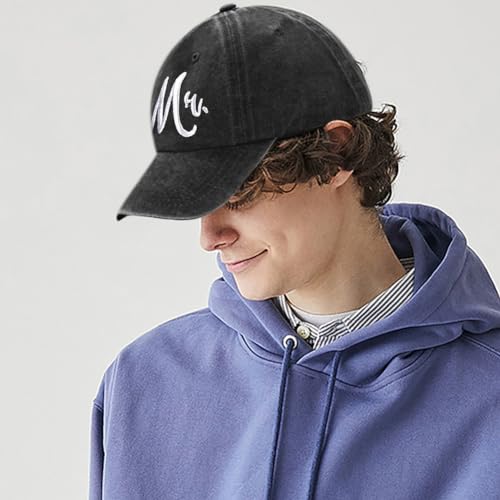 XYIYI Vintage Washed Distressed Baseball Cap Adjustable Cotton Dad Hat for Women Men - color: Mr Black