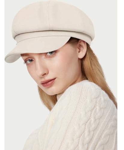 Women's French Octagonal Beret Newsboy Cap Outdoor Painter Hats - color: White