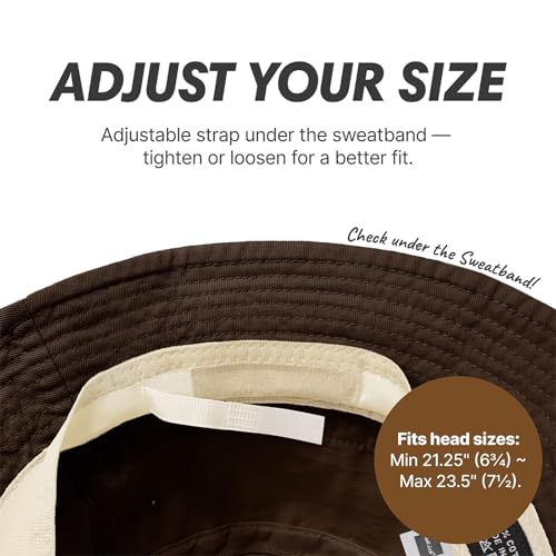 Hot Summer Bucket Hat - Trendy Cotton Sun Hat for Beach, Golf, Fishing - color: Coffee
