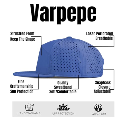 Performance Snapback Hats for Men Women,Flat Bill Cap,Golf,Running,Workout - color: 24.blue