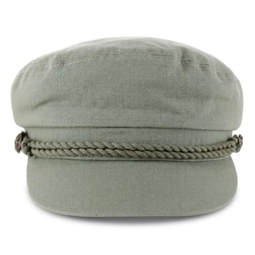 Unisex Greek Fisherman Hat 100% Cotton Sailor Cap Nautical Fiddler One Size - color: Beige