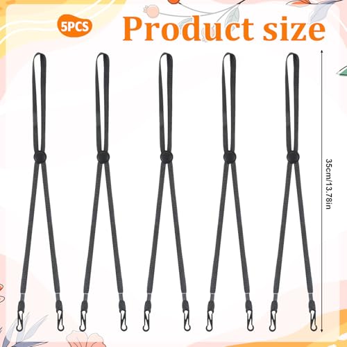 5 Pcs Adjustable Hat Strap, Elastic Hats Removable Chin Cord - color: Black