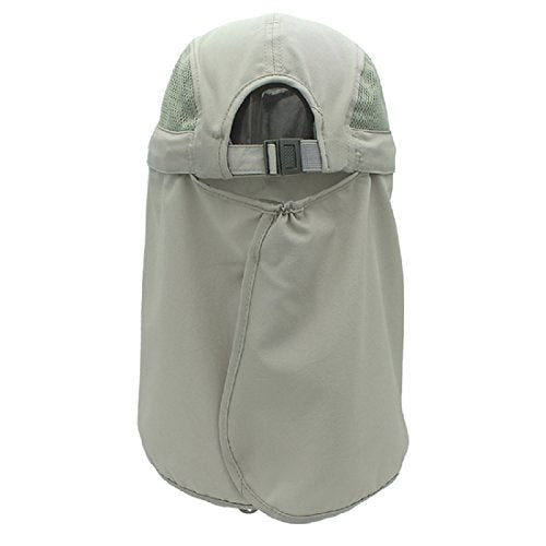 Full Coverage Removable UPF 50+ Sun Hat, Breathable Quick Dry Running Cap - color: Light Grey, size: Large