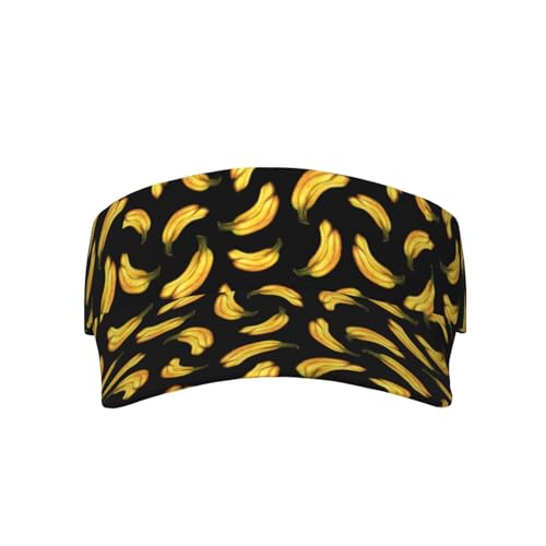 Sports Sun Visor Hats-Adjustable Visor Cap-for Women and Men-for Running, Tennis, Golf - color: Banana Black