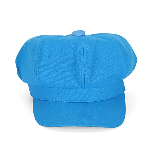 Newsboy Cabbie Baker boy hat Beret Cap for Women Pageboy Visor Paperboy Hat Sailor Fiddler Hat Adjustable - color: Blue