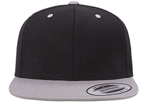 Flexfit Unisex Adult Yp Classics Premium Snapback Cap – 2-Tone - color: Black/Silver