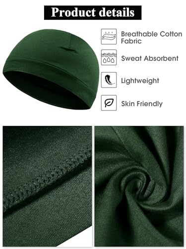 Syhood 4 Cotton Skull Caps for Men Women Sleep Night Hat Beanie - color: Dark