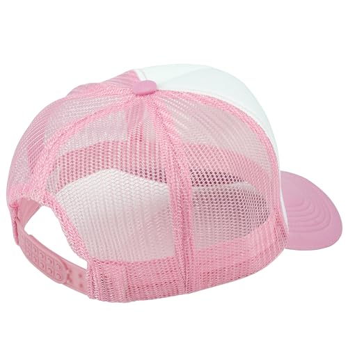 Gelante 12 Pcs Sublimation Blank Trucker Hats - 5 Panel Mesh Snapback Baseball Cap Bulk - color: Whitelightpink