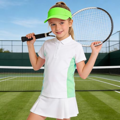 Yookat 3 Pack Visor Sun Hat Adjustable Sun Visor Caps Golf Tennis Visor Hat for Sports Girls Boys Outdoor - color: Fluorescent Green