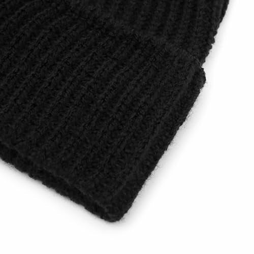 UNDERCONTROL Flexible Fit Logo Embroidery Unisex Fall Winter Thin Long Acryl Trawler Beanie Knit Slouchy Skull Ski Hat Korea - color: Flex Liquid Black