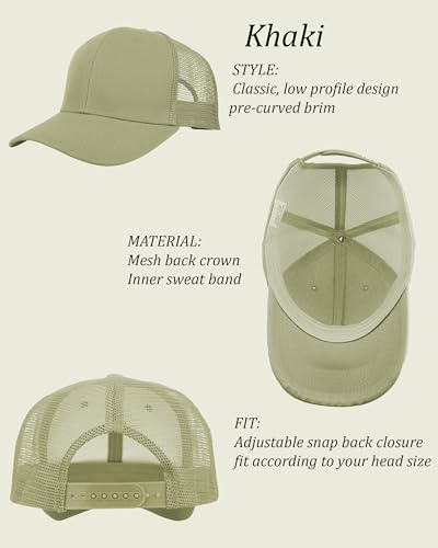 Gelante Mesh Trucker Hat Baseball Cap Structured Front Panel Wholesale LOT 12 Pack - color: Khaki