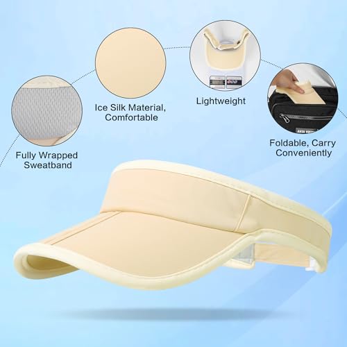 Sun Visor Caps Foldable Brim Adjustable Visor Hats for Women Men - color: Green