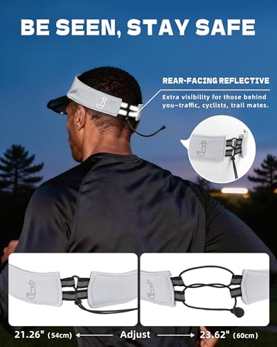 Transparent Sun Visor Hat for Women Men - UPF 50+ Clear Brim Adjustable Drawstring for Golf Tennis Pickleball - color: Light Gray