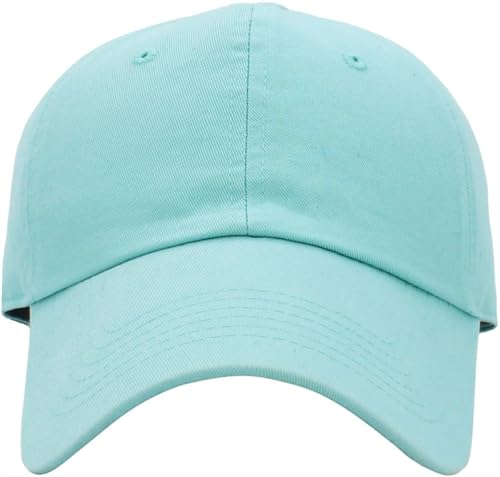 KBETHOS Classic Unisex Cotton Adjustable Low Crown Baseball Cap – Plain Dad Hat - color: Mint