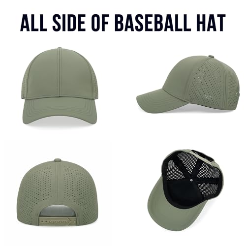 Quick Dry Baseball Cap Curved Brim Snapback Hat Mesh for Men Women - color: Sagegreen