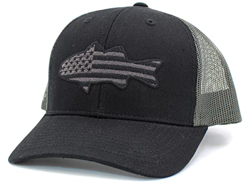 KBETHOS Flag USA America Military Thin Blue Line Thin Red Line Vintage Distressed Baseball Cap Dad Hat Unisex Adjustable… - color: Black Dark Gray Full Fish Flag Mesh