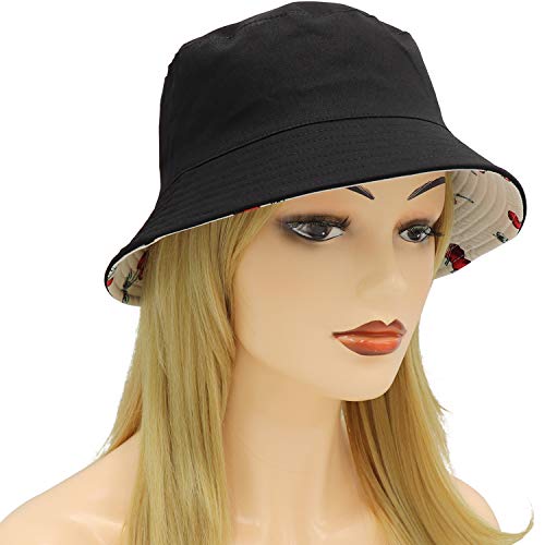 Umeepar Unisex Reversible Packable Bucket Hat Sun Hat for Men Women - color: Cherry