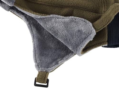 Connectyle Men's Fleece Thermal Skull Cap Warm Winter Hat with Ear Flaps Trapper Hat Outdoor Cold Weather Hat - color: Army Green