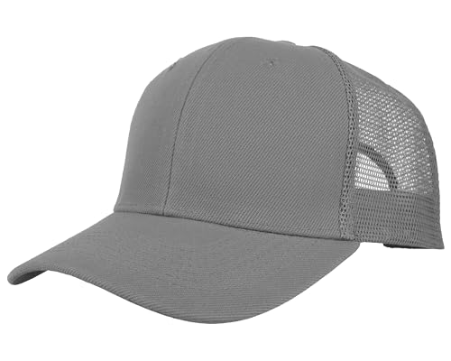 Gelante Mesh Trucker Hat Baseball Cap Structured Front Panel Wholesale LOT 12 Pack - color: Light Gray