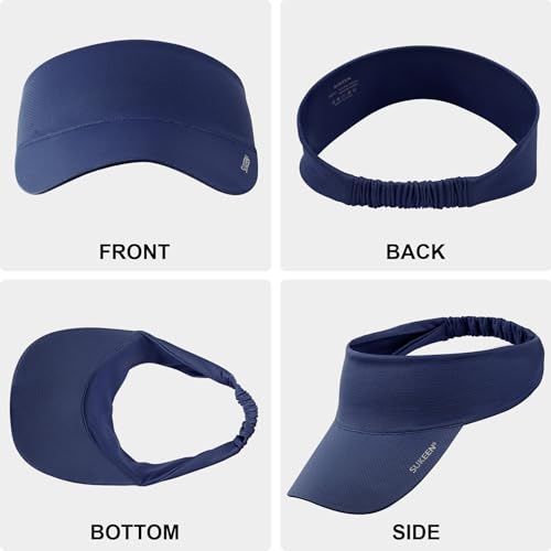 Sukeen Cooling Stretchy Sun Visor for Women Men UV Protection Cooling Hat - color: Navy Blue