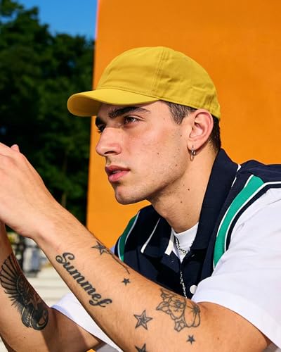 Croogo Cotton Short Brim Hat Low Profile Baseball Cap Unisex Streetwear - color: Yellow